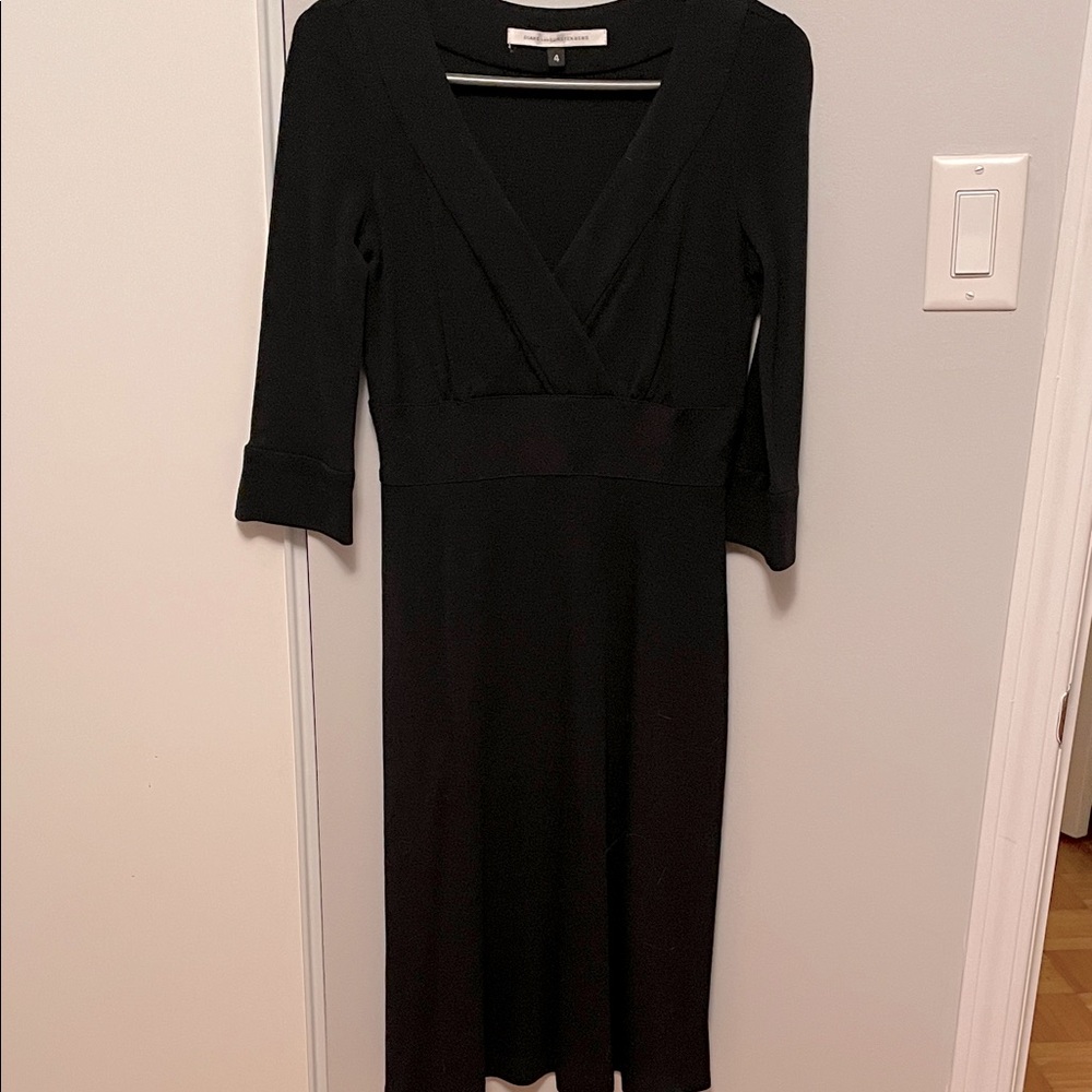 Diane Von Furstenberg Black Long Sleeve Dress
